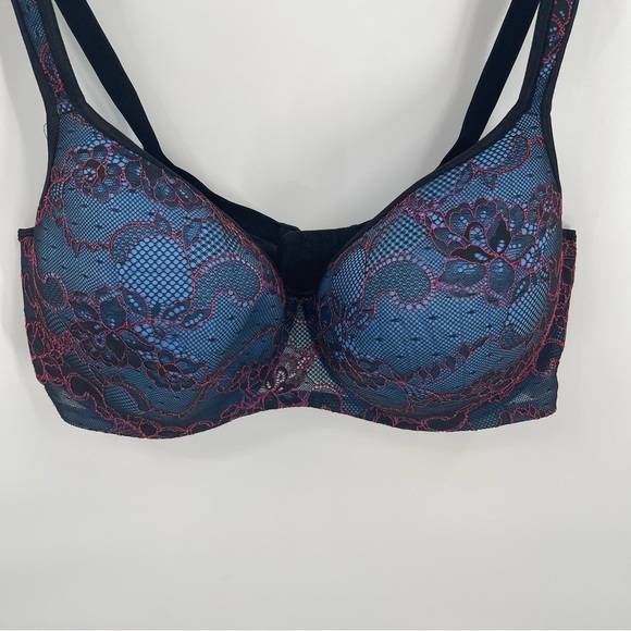 Cacique by lane Bryant red Black Blue Full Coverage bra lace size 42DDD - Picture 4 of 8